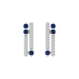 Złote kolczyki z szafirami i brylantami