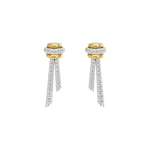 Złote kolczyki z brylantami w eleganckim wzorze w kształcie wstążek od Venetia Jewels