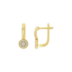 Złote kolczyki z brylantami w eleganckim designie od Venetia Jewels, idealne na specjalne okazje