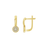 Złote kolczyki z brylantami w eleganckim designie od Venetia Jewels, idealne na specjalne okazje