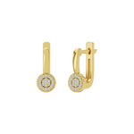 Złote kolczyki z brylantami w stylu klasycznym, eleganckie i lśniące, idealne na każdą okazję