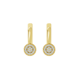 Złote kolczyki z brylantami od Venetia Jewels w eleganckim okrągłym wzorze.