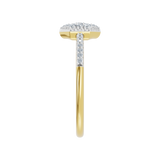 Złoty pierścionek sześciokątny z brylantami