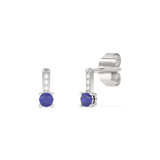 Złote Kolczyki z brylantami i szafirami