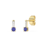 Złote Kolczyki z brylantami i szafirami