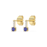 Złote Kolczyki z brylantami i szafirami