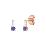 Złote Kolczyki z brylantami i szafirami