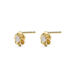 Złote Kolczyki Sztyfty w Kształcie Róży