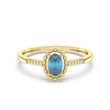 Pierścionek z Owalnym Topazem