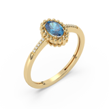 Pierścionek z Owalnym Topazem