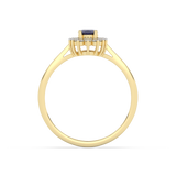 Złoty Pierścionek z Owalnym Szafirem