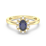 Pierścionek z Niebieskim Szafirem