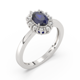Pierścionek z Niebieskim Szafirem