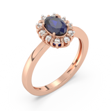 Pierścionek z Niebieskim Szafirem