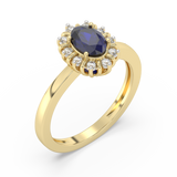 Pierścionek z Niebieskim Szafirem