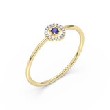 Złoty Pierścionek z Niebieskim Szafirem