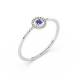 Złoty Pierścionek z Niebieskim Szafirem