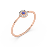 Złoty Pierścionek z Niebieskim Szafirem