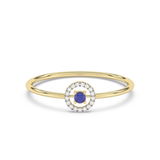 Złoty Pierścionek z Niebieskim Szafirem