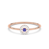 Złoty Pierścionek z Niebieskim Szafirem