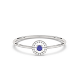 Złoty Pierścionek z Niebieskim Szafirem