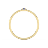 Pierścionek z Niebieskim Szafirem i Brylantami