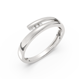 Pierścionek z Białego i Żółtego Złota z Brylantami