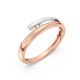 Pierścionek z Białego i Żółtego Złota z Brylantami