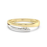 Pierścionek z Białego i Żółtego Złota z Brylantami