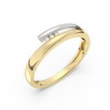 Pierścionek z Białego i Żółtego Złota z Brylantami