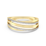 Elegancki Pierścionek z Brylantowymi Paskami