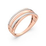 Elegancki Pierścionek z Brylantowymi Paskami