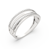 Elegancki Pierścionek z Brylantowymi Paskami