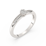 Klasyczny Pierścionek z Paskami Brylantów