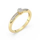 Klasyczny Pierścionek z Paskami Brylantów