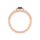 Pierścionek z Owalnym Szafirem i Brylantami