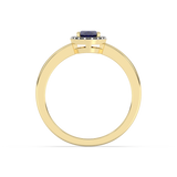 Pierścionek z Owalnym Szafirem i Brylantami