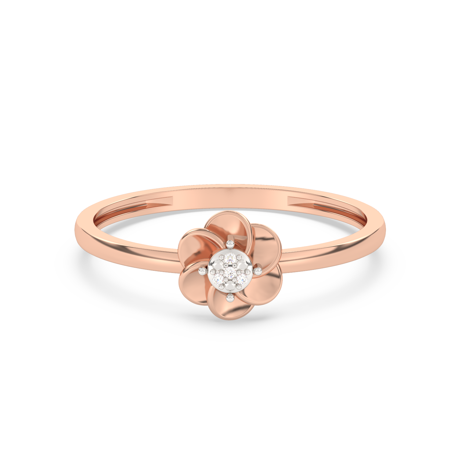 Pierścionek w Kształcie Róży z Brylantami