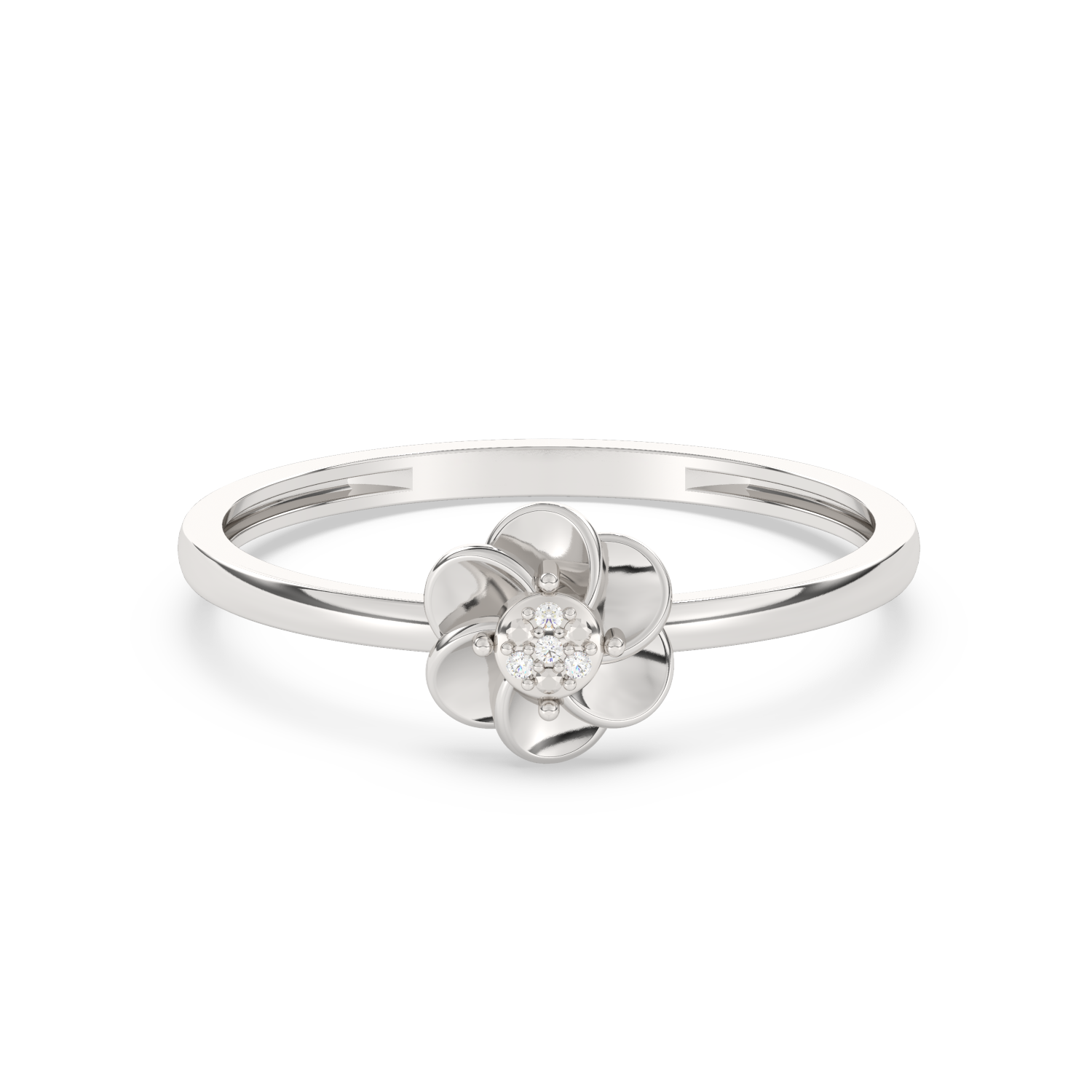 Pierścionek w Kształcie Róży z Brylantami