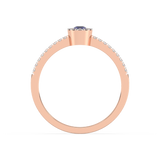 Pierścionek Halo z Niebieskim Szafirem