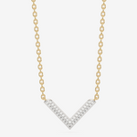 Złoty naszyjnik Venetia Jewels z brylantowym naszyjnikiem V w kształcie litery V, elegancki i stylowy