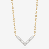 Złoty naszyjnik Venetia Jewels z brylantowym naszyjnikiem V w kształcie litery V, elegancki i stylowy