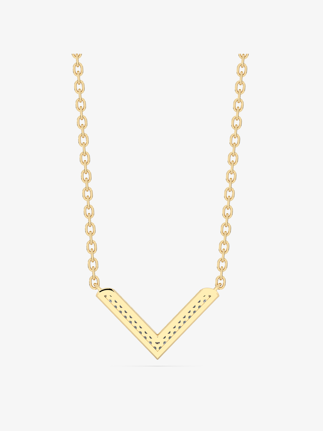 Złoty naszyjnik V od Venetia Jewels z wzorem w kształcie litery V, idealny na każdą okazję, brylantowy naszyjnik V