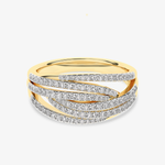 Designerski pierścionek z brylantami od Venetia Jewels w eleganckim złotym wzorze