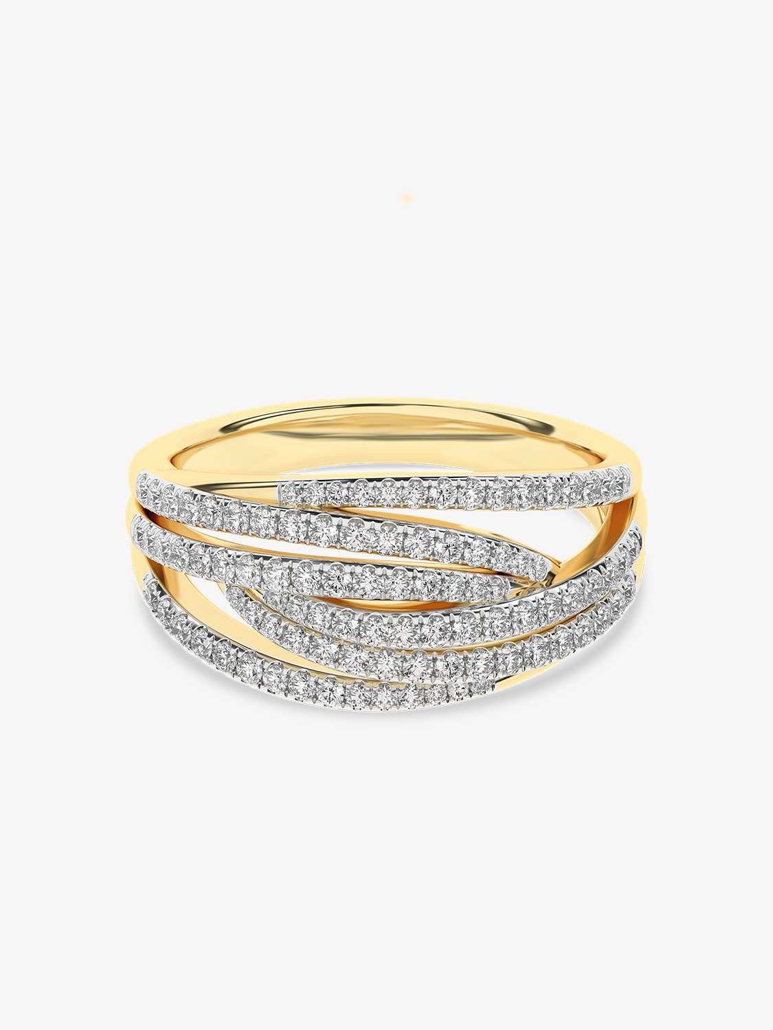 Designerski pierścionek z brylantami od Venetia Jewels w eleganckim złotym wzorze