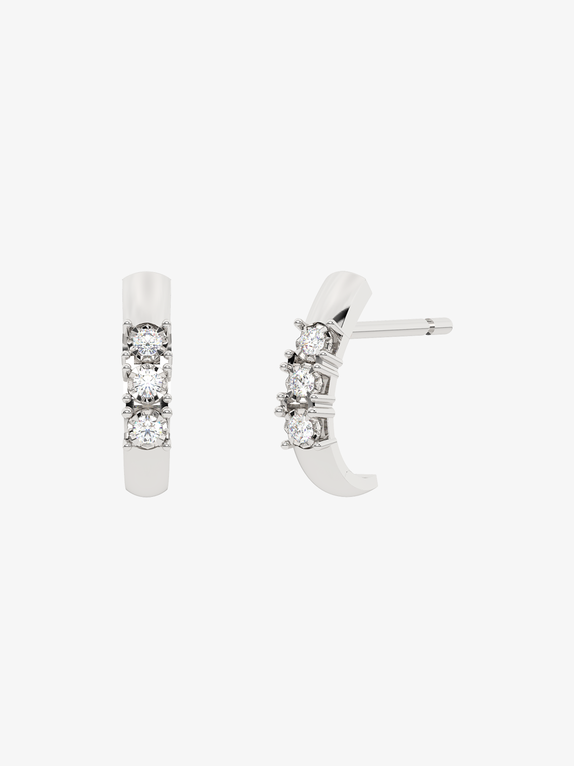 Eleganckie Kolczyki Sztyfty z Brylantami w srebrnym kolorze, idealne na każdą okazję