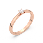 Klasyczny pierścionek z brylantem w różowym złocie, elegancki dodatek na każdą okazję