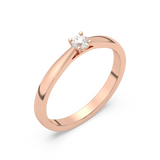 Klasyczny pierścionek z brylantem w różowym złocie, elegancki dodatek na każdą okazję