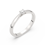 Klasyczny pierścionek z brylantem w białym złocie, elegancki design idealny na zaręczyny