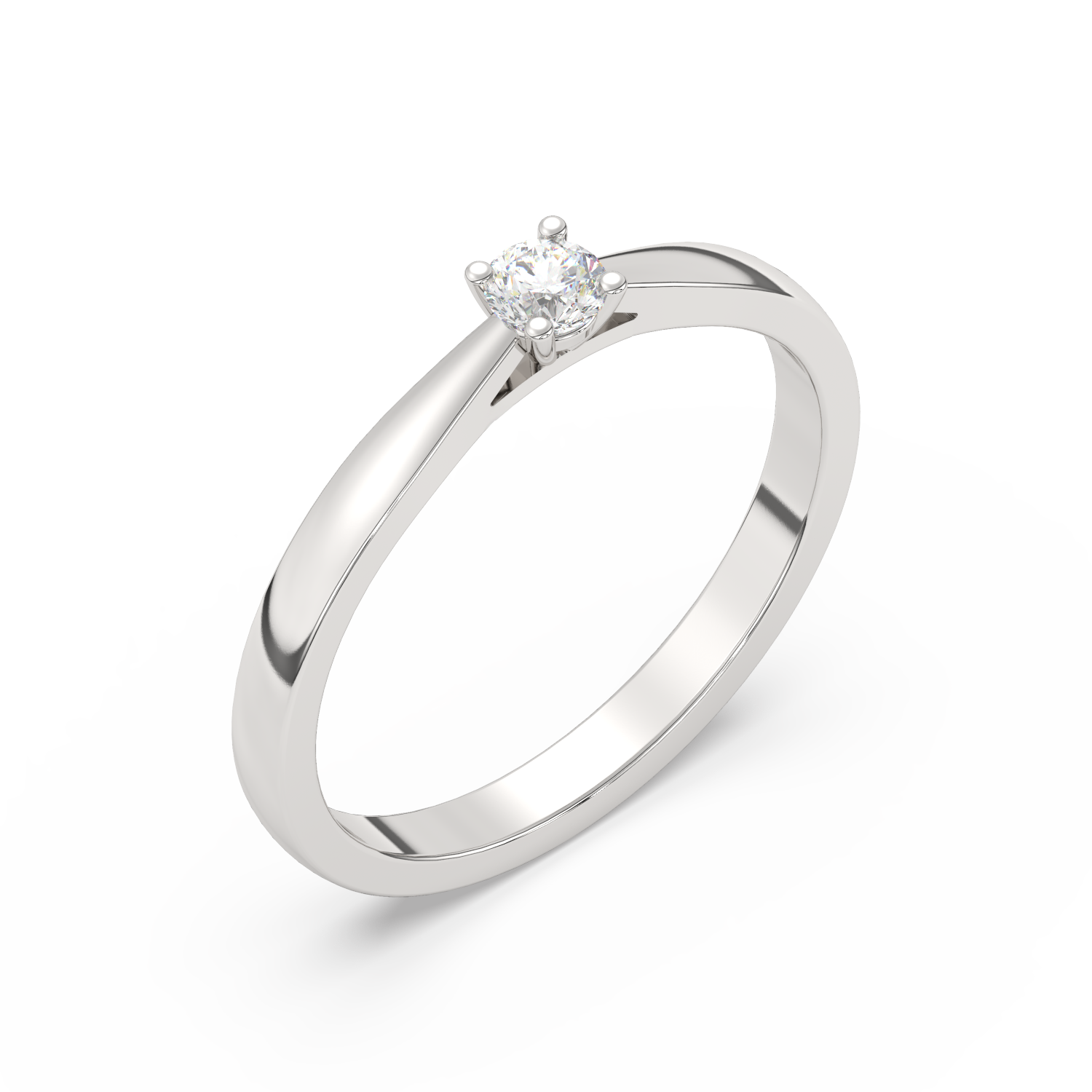 Klasyczny pierścionek z brylantem w białym złocie, elegancki design idealny na zaręczyny